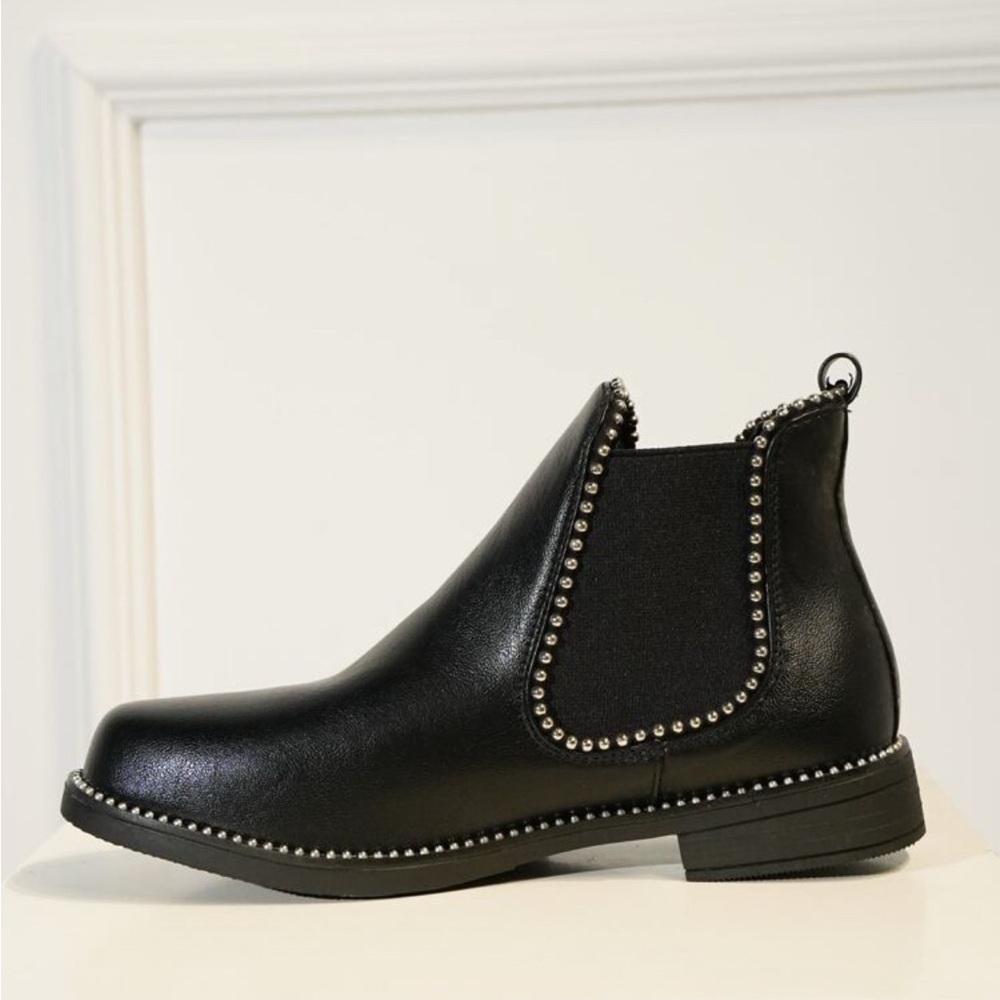 NWOT Black Ankle Boots with Studded Detail